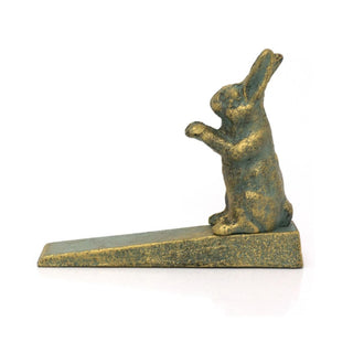 Wrought Iron Hare Door Wedge | Vintage Style Metal Rabbit Doorstop Wedge - 16cm