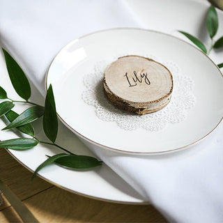 20 Piece Wood Tree Log Slice Wedding Place Cards | Wedding Table Number Cards | Rustic Wedding Decorations Place Name Cards