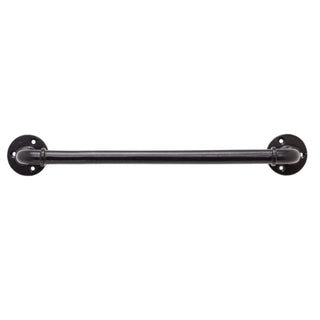 34cm Black Iron Bathroom Water Pipe Towel Rail | Wall Mounted Towel Bar Towel Holder | Industrial Pipe Towel Rack Bathroom Accessories
