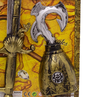 6 Piece Pirate Sword & Accessories | Kids Pirate Costume Fancy Dress Pirate Toys