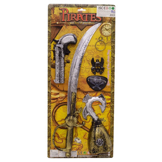 6 Piece Pirate Sword & Accessories | Kids Pirate Costume Fancy Dress Pirate Toys
