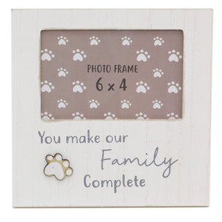 6 X 4 Dog Picture Frame Cat Photo Frame | White Pet Photo Frame With Quote | Paw Print Family Photo Frames