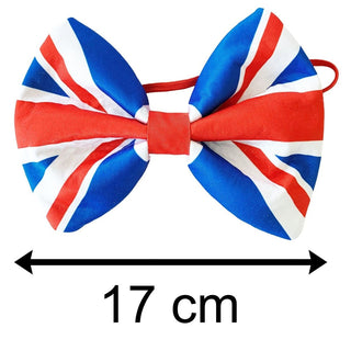 Celebration Union Jack Bowtie Novelty Dicky Bow | British Flag Necktie Fancy-dress | Queens Platinum Jubilee Party Costume Dress-up