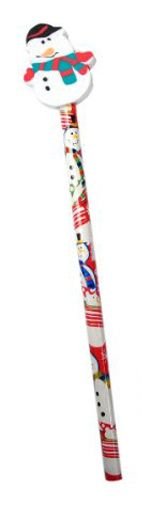 Christmas Eraser Top Pencil - Snowman