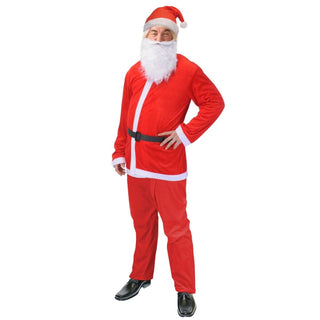 Christmas Santa Costume 5 Piece Father Christmas Outfit | Red And White Santa Claus Costume Fancy Dress Adult | Santa Suit For Adults Christmas Costume