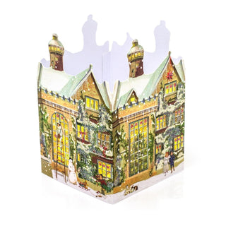 Deluxe Mini Advent Calendar Christmas Card - Nostalgic House Tealight Lantern - Manor House