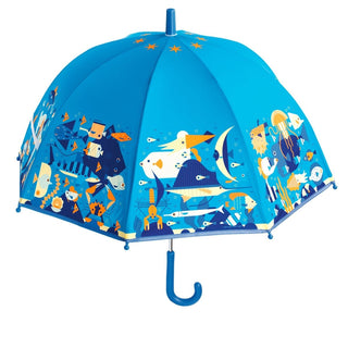 Djeco DD04703 Childrens Dome Umbrella | Medium Kids Umbrella - Seaworld
