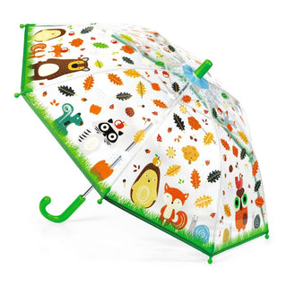 Djeco DD04725 Childrens Umbrella | Small Kids Umbrella - Animals Of The Forest