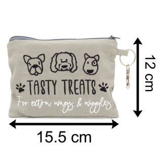 Dog Treat Pouch Grey Fabric Trainer Bag | Dog Treat Bags For Walking | Puppy Treat Pouch