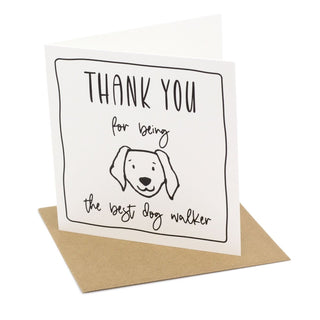 Dog Walker Thank You Card | Thank You For Being The Best Dog Walker Greetings Card | Single Blank 15cm Card