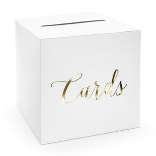 Elegant White And Gold Wedding Card Post Box | Wedding Guest Letter Box | Wedding Card Envelope Box