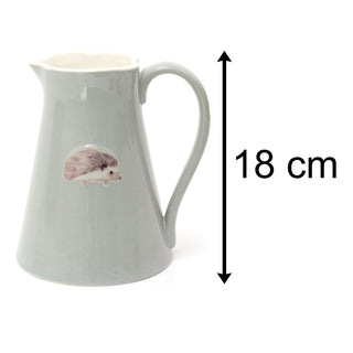 Embossed Hedgehog Ceramic Serving Jug | Hedge Hog Water Pitcher China Milk Jug | Country Kitchen Jugs Porcelain Flower Vase