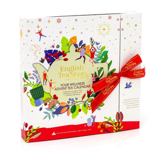 English Tea Wellness Organic Christmas Tea Advent Calendar | Christmas Advent Calendar Herbal Tea Selection | 25 Bag Tea Selection Box Adult Advent Calendar