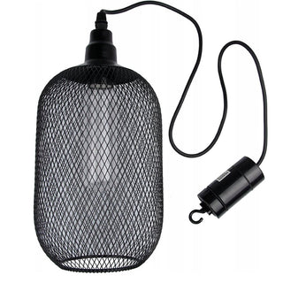 Industrial Style Black Metal Battery Operated Hanging Lamp | Decorative Retro Pendant Lamp With Timer | Metal Cage Battery Lamp Indoor Outdoor Hanging Light
