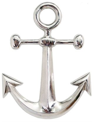 Nautical Seaside Silver Metal Ships Anchor Hanging Ornament Decoration