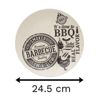 Organic Bamboo Barbecue Dinner Plate | Eco Friendly Kitchenware BBQ Dinner Plates | Camping Plates - White
