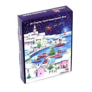 Pack Of 20 RNLI Charity Christmas Cards | 20 Lifeboats & Santa Christmas Cards