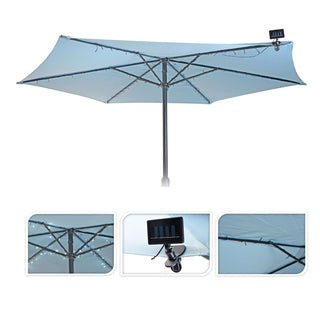 Patio LED Solar Parasol Light Umbrella Fairy Lights | Outdoor Garden Patio Umbrella Solar Powered String Lights | LED Outdoor Parasol Lights