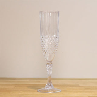 Reusable Embossed Plastic Champagne Flute | Elegant Outdoor Drinkware