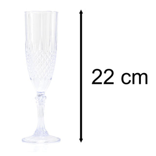 Reusable Embossed Plastic Champagne Flute | Elegant Outdoor Drinkware