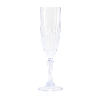 Reusable Embossed Plastic Champagne Flute | Elegant Outdoor Drinkware