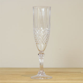 Reusable Embossed Plastic Champagne Flute | Elegant Outdoor Drinkware