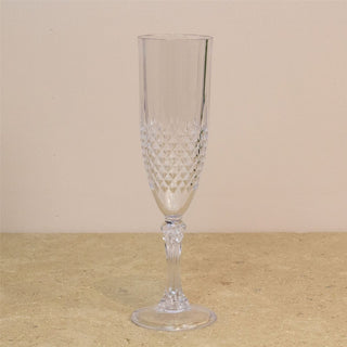 Reusable Embossed Plastic Champagne Flute | Elegant Outdoor Drinkware