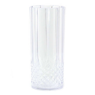 Reusable Embossed Plastic High Ball Tumbler Glass | Elegant Outdoor Drinkware