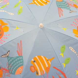 Sea World Beach Umbrella Sun Shade Uv40 Protection | Sea Life Protective Beach Parasol | Holiday Travel Beach Umbrella