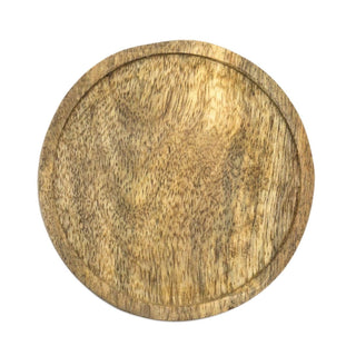 Set Of 6 Mango Wood Coasters With Tree Slice Holder | Rustic Wooden Coaster Set | Round Drinks Coasters With Holder