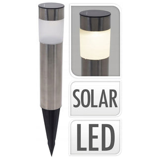 Set Of Silver LED Solar Garden Stake Light | Decorative Outdoor Pathway Light