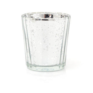 Silver Mercury Effect Glass Tealight Holder | Silver Speckled Tealight Holder | Glass Candle Holder Candle Pot