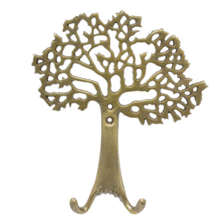 Stunning Antique Gold Effect Tree Of Life Wall Hook | Wall Mounted Coat Hanger Pegs | Decorative Gold Metal Wall Door Hooks