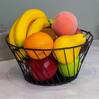 Stylish Black Metal Wire Fruit Bowl | Kitchen Fruit & Vegetables Storage Basket