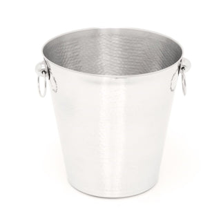 Stylish Hammered Silver Stainless Steel Champagne Bucket With Handles Bottle Wine Cooler | Prosecco Chiller Wine Champagne Ice Bucket | Champagne Bottle Holders