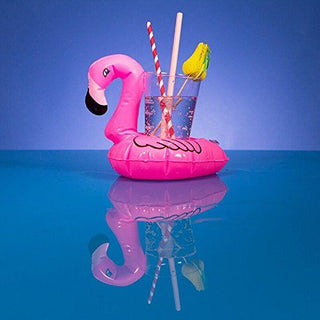 Summer Breeze Tropical Party Inflatable Floating Flamingo Drink Can Bottle Holder Coaster