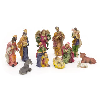 Traditional Christmas Nativity Scene With 11 Beautiful Detailed Figures | Resin Statues And Stable Manger Scene Crib Figurines | Christmas Nativity Set With Figures