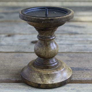 Traditional Wooden Candlestick - Handcrafted Wood Candle Stick Holder - Natural