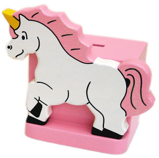Unicorn Money Box | Childrens Wooden Money Box | Piggy Bank, Saving Pot for Kids Room or Nursery Decor - Hand made in UK