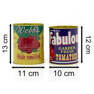 Vintage Style 2-Piece Storage Tin Set | Decorative Metal Tinned Tomato Tin Cans