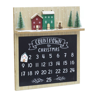 Wooden Christmas Advent Calendar Plaque Magnetic House Calendar | 25 Day Countdown To Christmas Calendar Sign | Reusable Xmas Advent Calendars