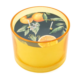 2 Wick Scented Candle Seville Orange | Citrus Scented Candle With Glass Holder