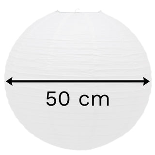 50Cm White Paper Lampshade - Classic Bamboo Style Ribbed Paper Lantern Lamp Shade