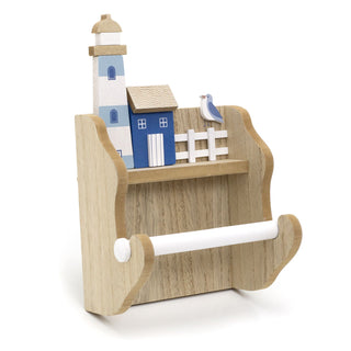 Nautical Bathroom Toilet Roll Holder | Wooden Lighthouse Toilet Roll Holder