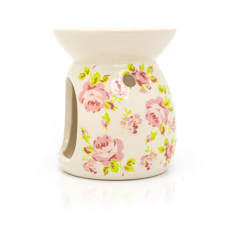Vintage Rose Ceramic Essential Oil Burner & Candle Holder - Aromatherapy Gift