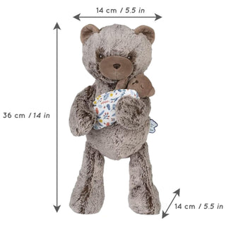Kaloo Linoo Papa Oscar Daddy Bear Soft Toy 35cm | Plush Dad & Baby Bear Cub Toys