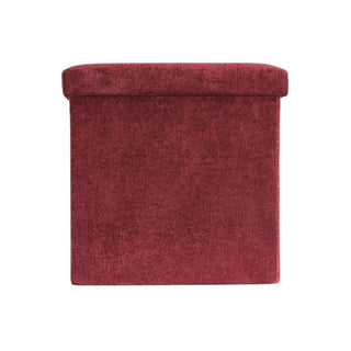 Burgundy Corduroy Fabric Pouffe Storage Footstool Square Pouffes For Living Room