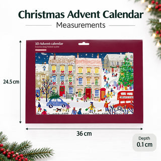 Joys of the Season 3D Christmas Advent Calendar, Freestanding 24 Door Calendar
