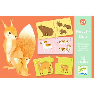 Djeco Puzzle Duo Baby Animals Fun and Educational Matching Game for Toddlers