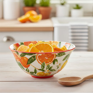 Oranges & Lemons Fine China Serving Bowl, 12x6cm Ceramic Snack & Dip Bowl
